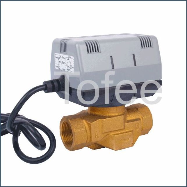 Rotary Actuator 3 way Brass Motorized Thermostatic Water Mixing Proportional Diverting Valve with express delivery