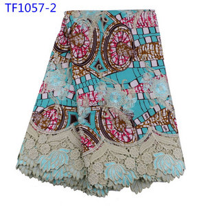 Big sale ankara wax fabric with stone embroidery cord lace fabric for making dress