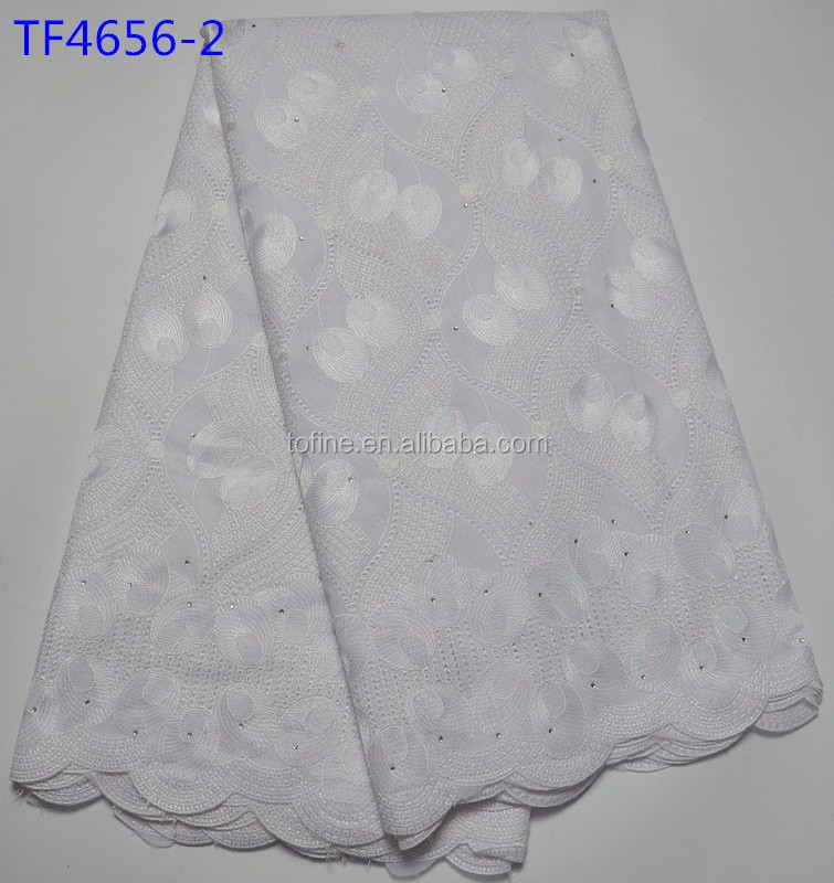 Hot-selling latest high quality african lace fabric swiss voile lace fabric for monen