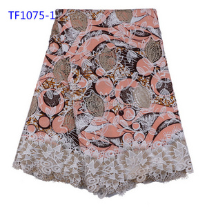 African wax lace fabric Ankara wax mix Lace fabrics for wedding Party dress