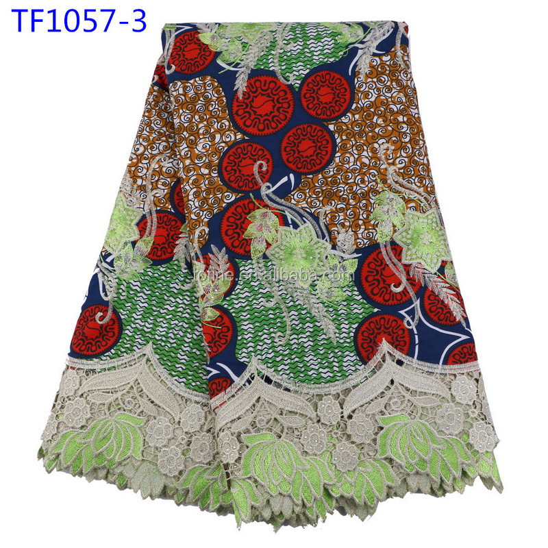 Big sale ankara wax fabric with stone embroidery cord lace fabric for making dress