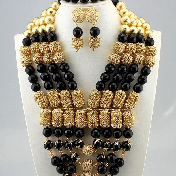 2019 High quality  beautiful indian beads jewelry sets bridal african beads for jewelry making