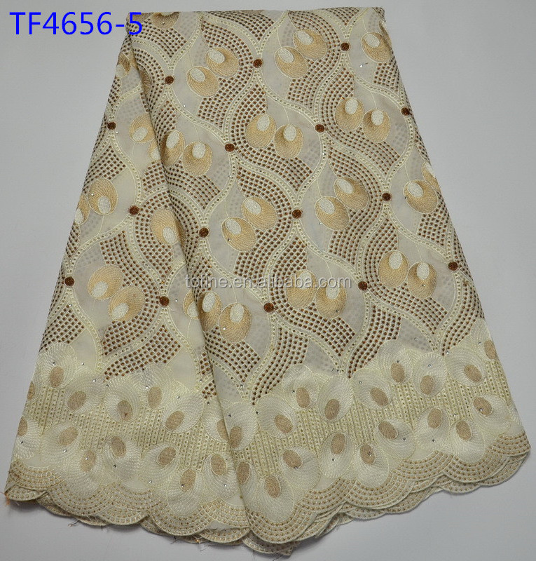 Hot-selling latest high quality african lace fabric swiss voile lace fabric for monen