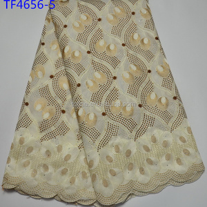 Hot-selling latest high quality african lace fabric swiss voile lace fabric for monen