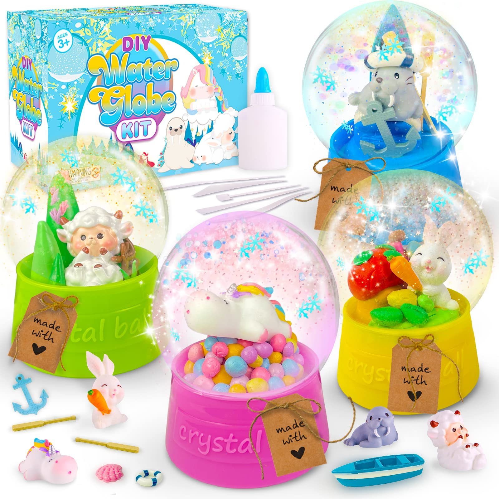 Snow Water Globe Stem Project Craft Clay DIY Activities Glitters Accessories Kit