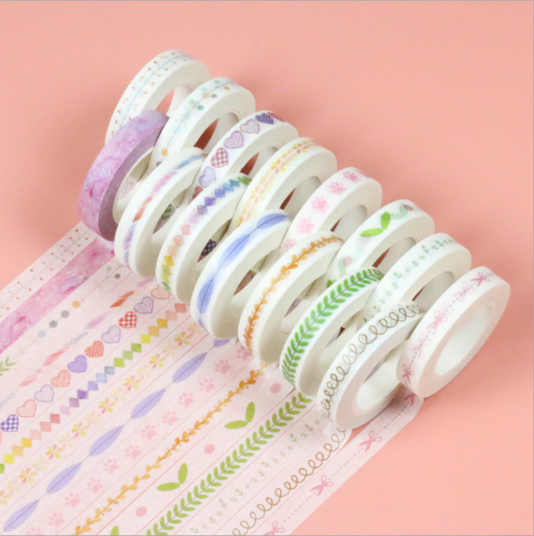 Wholesale Cartoon Paper Washi Wide Crafts and Gift Wrapping  Fresh and narrow side tape