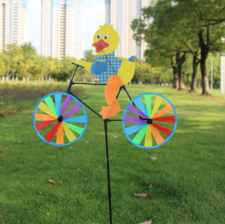 Factory direct sale animal riding three-dimensional cartoon outdoor garden decoration windmill outdoor toy