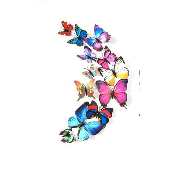 hot sale nice price Creative Removable Simulation Butterfly 3D Wall Sticker