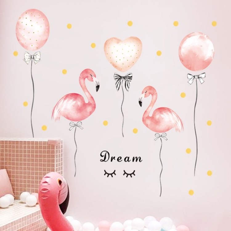 Wall Stickers Pink Hot Air Balloon Wall Decal Sticker for Nursery Kids Living Room