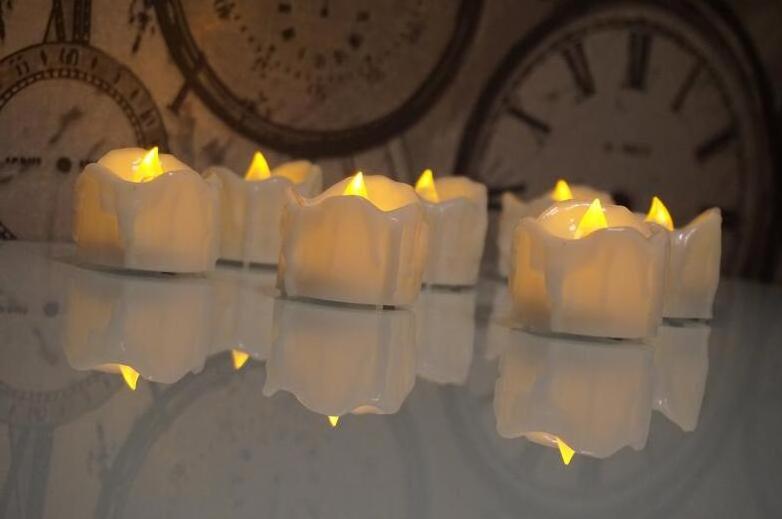 low moq unscented Tea Lights White tealight candles 3D real flame warm light paraffin wax tea light led candle