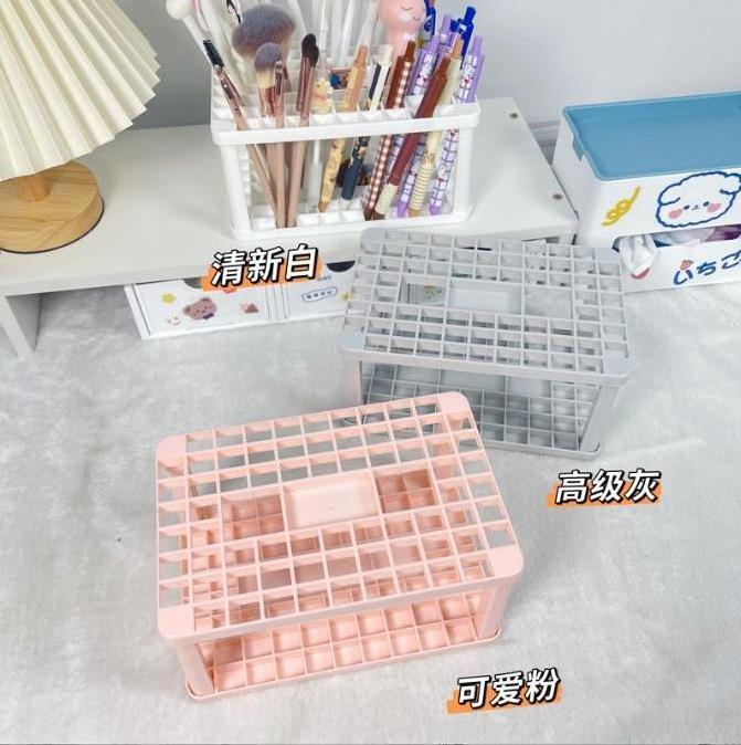 Creative square pen holder beauty rack position convenient storage of makeup brushes small shelf