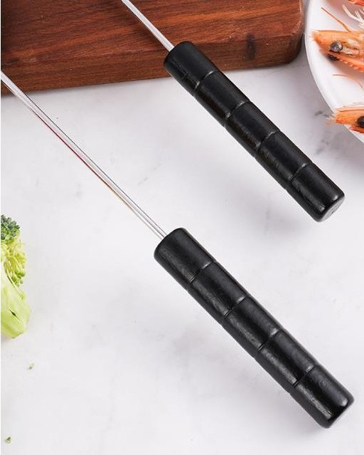 Hot sale Stainless Steel Fondue Decorating Cake Skewers Handle Double Prong Barbecue Accessories Forks