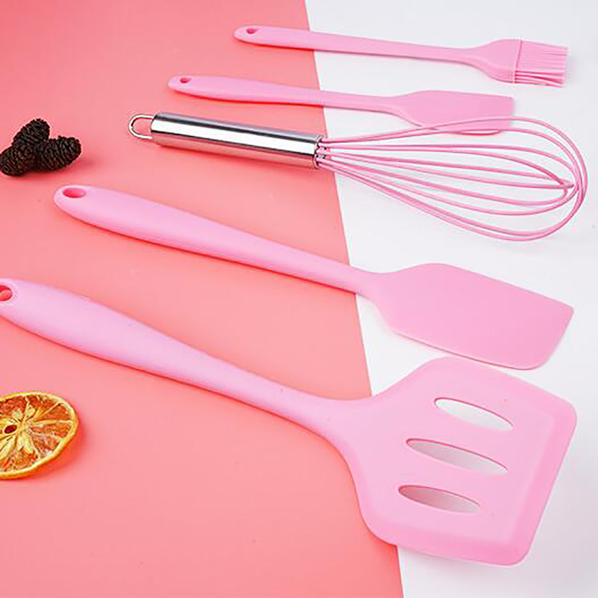 Silicon Material Kitchen Cooking Tools Stainless Steel Handle Silicone Kitchen Utensils set