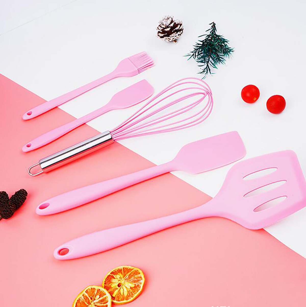 Silicon Material Kitchen Cooking Tools Stainless Steel Handle Silicone Kitchen Utensils set