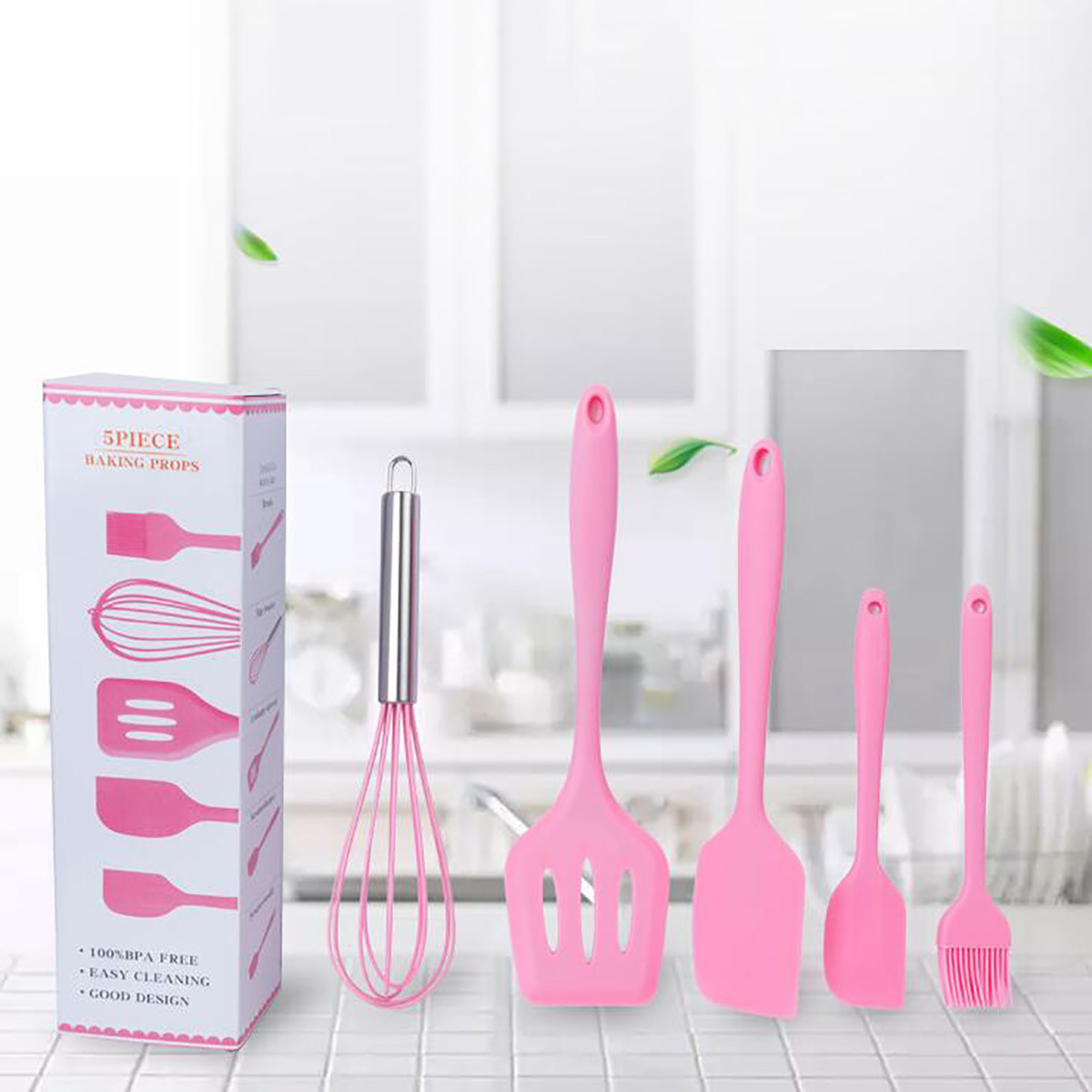 Silicon Material Kitchen Cooking Tools Stainless Steel Handle Silicone Kitchen Utensils set