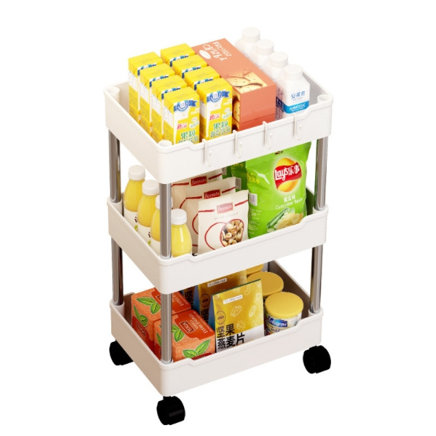 Kitchen Shelving Bathroom Finishing Floor Multi-layer Storage Drawer Metal Frame Space Storage Rack