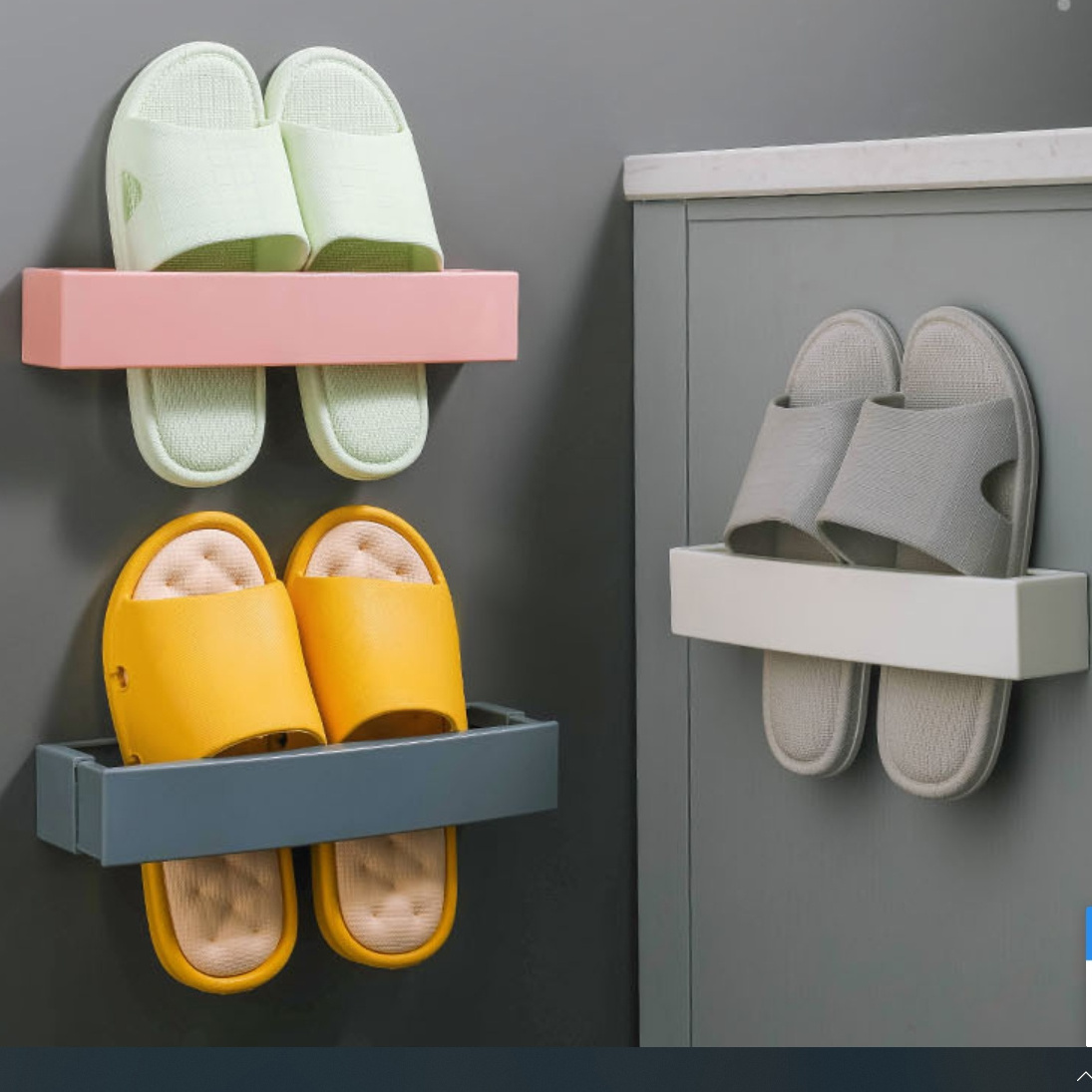 New Modern Multipurpose Sneaker Shelves Plastic Holder Entryway Bathroom Wall Mounted Slippers Rack