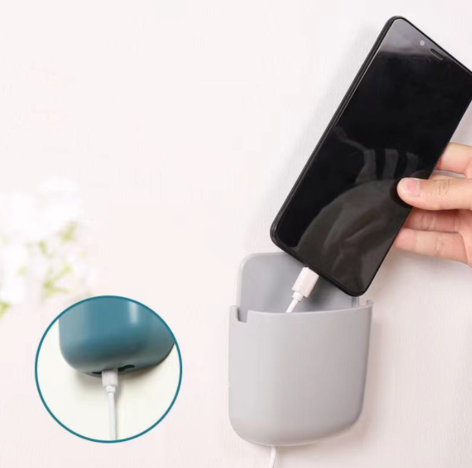 Plastic Wall Mounted Holder Storage Organize Charging Control Stand Rack Phone Plug Wall Holder Free Sample Single Square 1 PCS