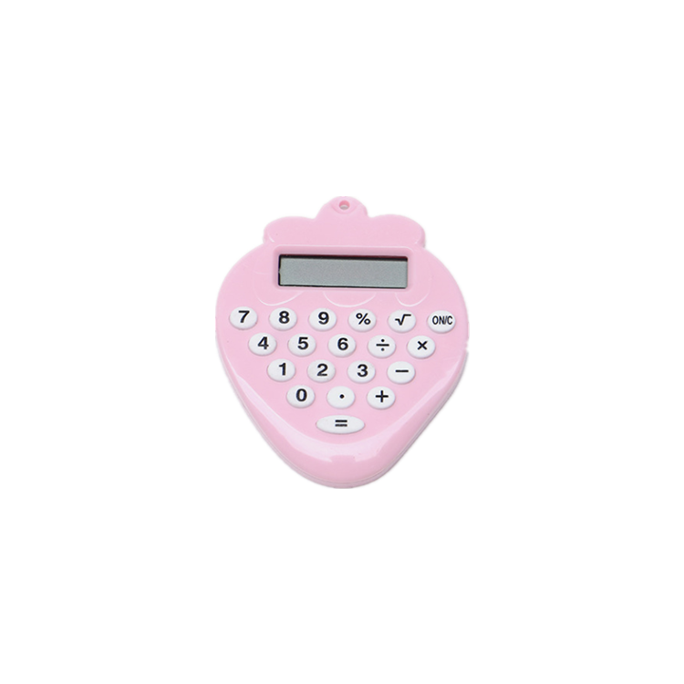 Portable pocket red heart shaped students calculator Promotional gift calculator