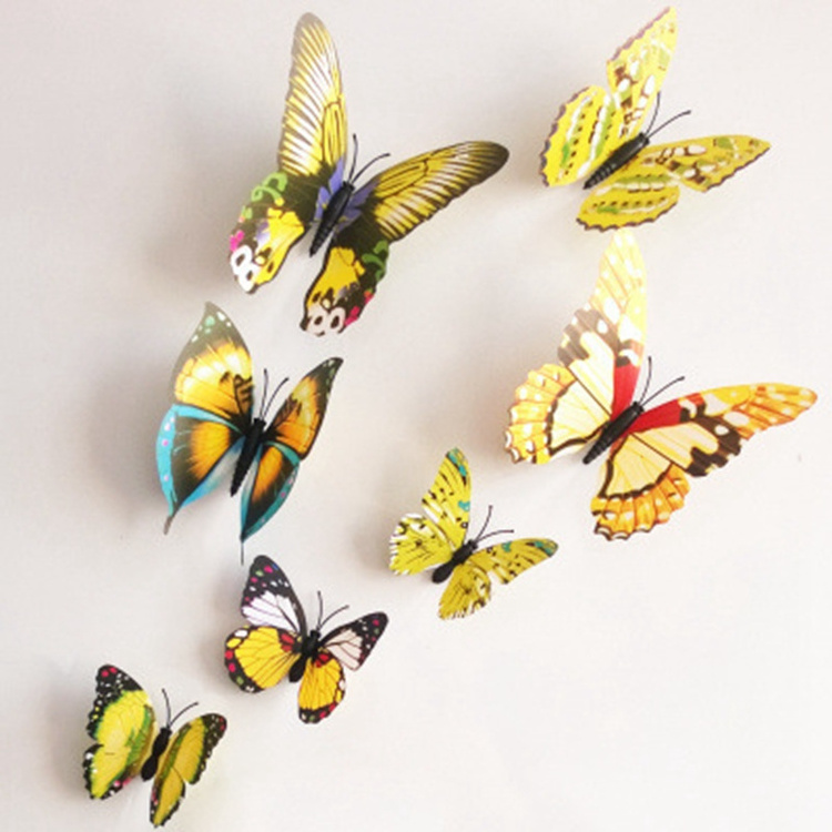 hot sale nice price Creative Removable Simulation Butterfly 3D Wall Sticker