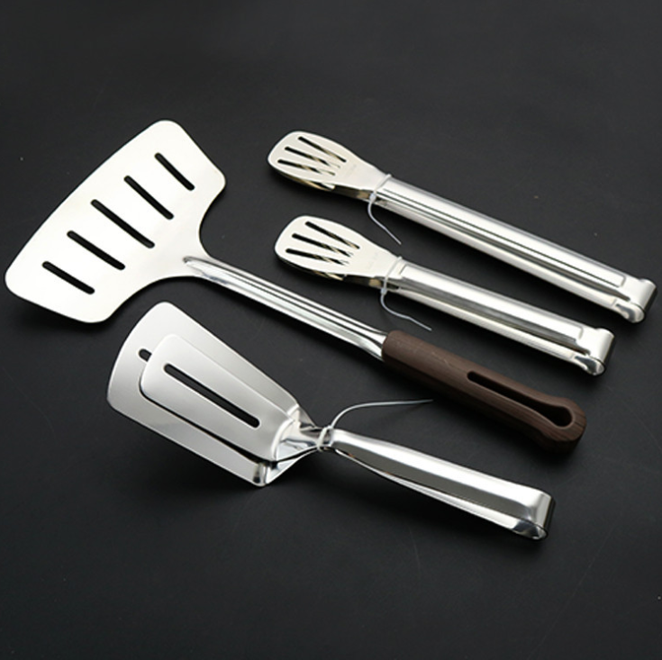 Wholesale nice price Stainless Steel Barbecue Shovels Clamp Bread Clips Serving cooking Kitchen Food Tong