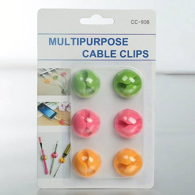 Silicone Cable Holders Organizer Desk Clips Wire Plastic Winders Silicone Cable Management Cord