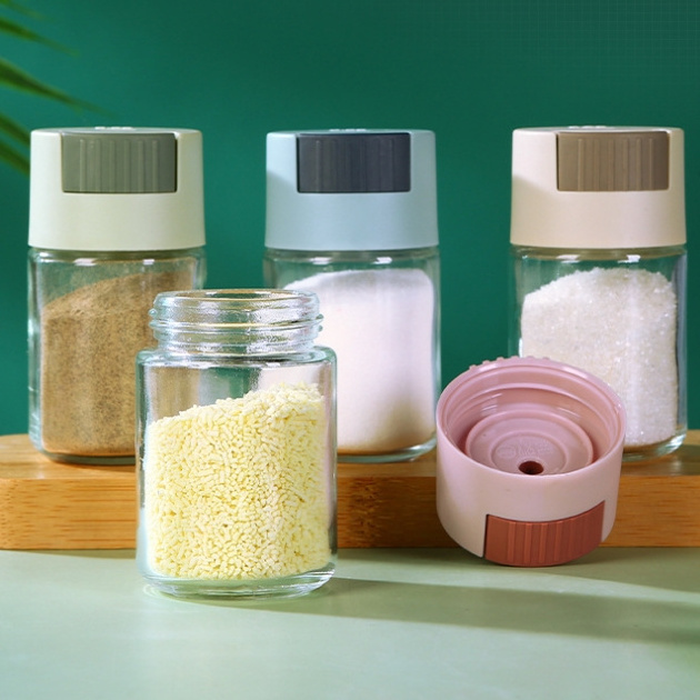 New Style Kitchen Seasoning Canisters Glass Spice Bottle Jar with Storage Glass Packing High Quality for sale