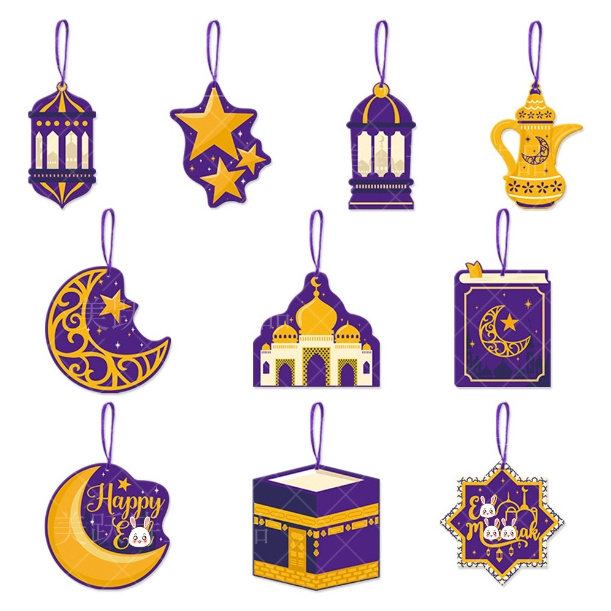 Hanging Pendant Ornaments Ramadan Sign New Muslim Star Moon Castle Eid Decor Islamic Hanging Decorations