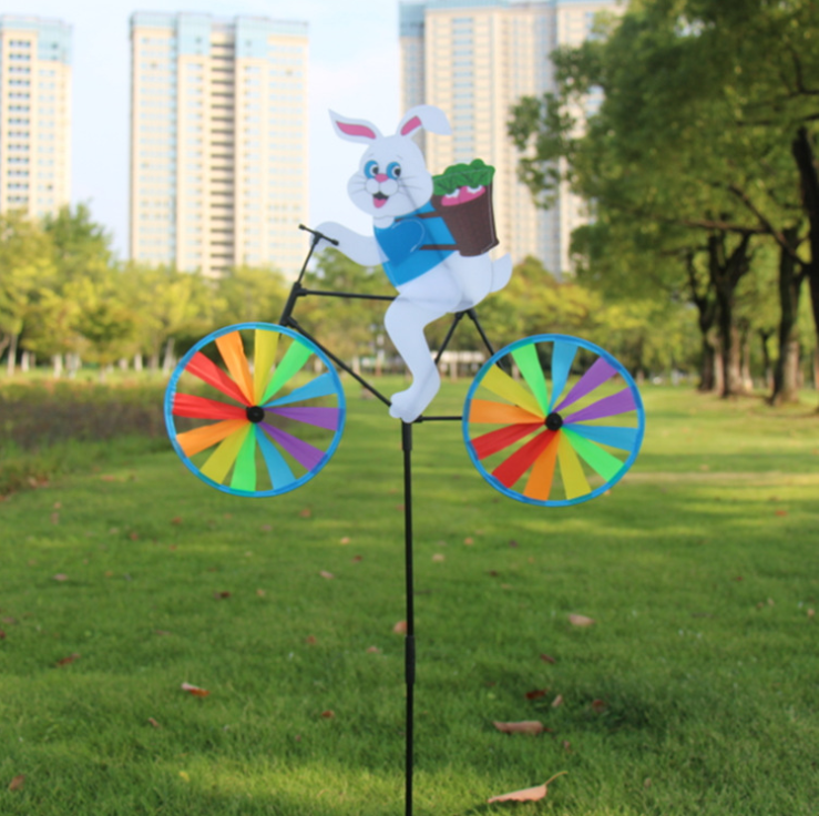 Factory direct sale animal riding three-dimensional cartoon outdoor garden decoration windmill outdoor toy