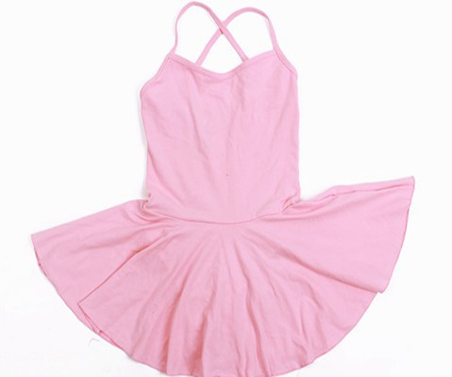 hot sale Girls Comfortable Lesson Dance Costume Short Sleeves Round Neck Dancing Dresses