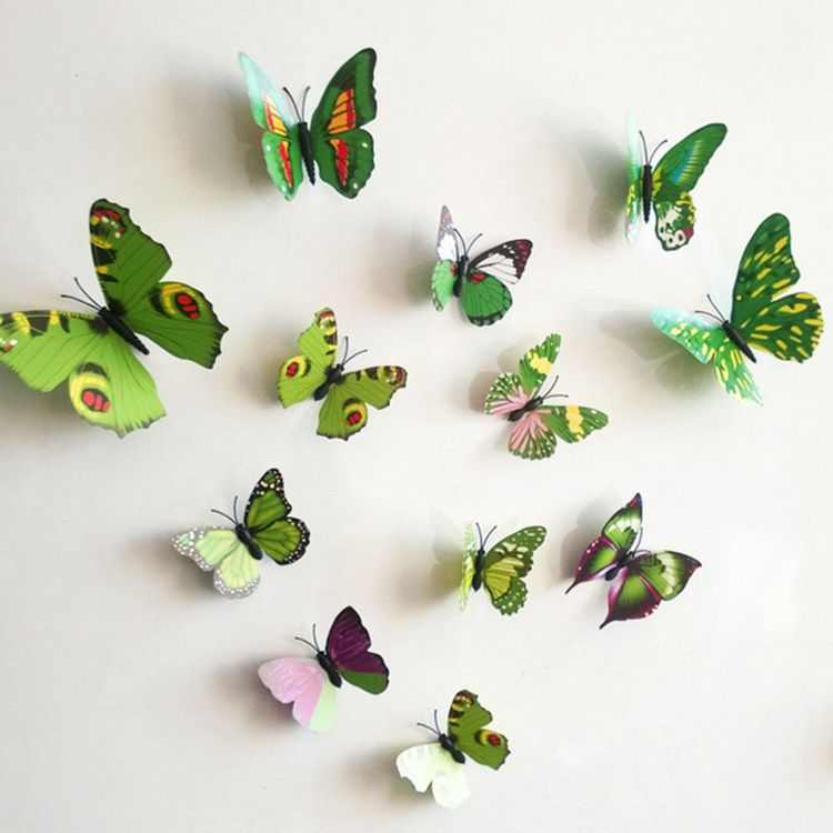 hot sale nice price Creative Removable Simulation Butterfly 3D Wall Sticker