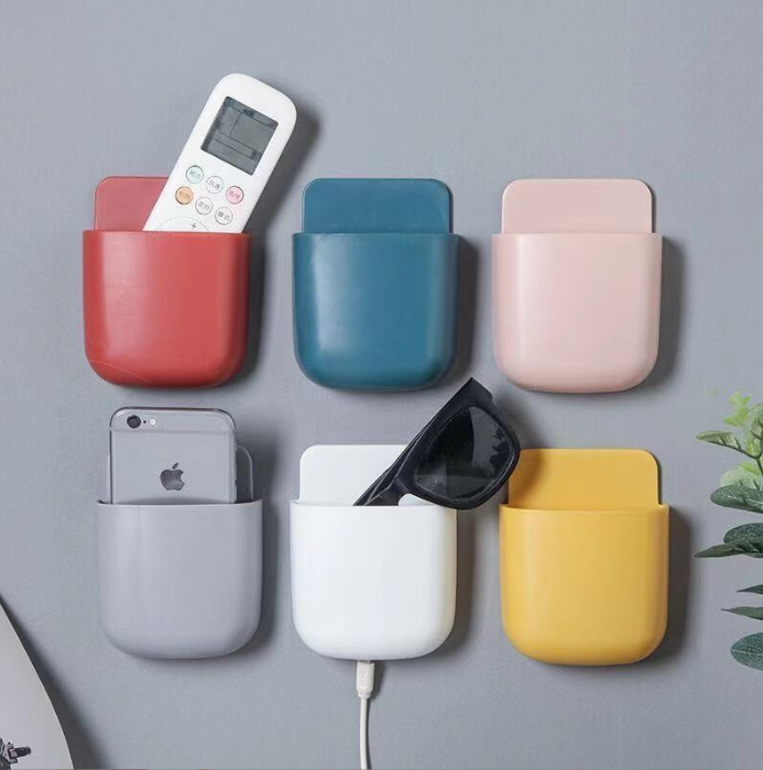 Plastic Wall Mounted Holder Storage Organize Charging Control Stand Rack Phone Plug Wall Holder Free Sample Single Square 1 PCS