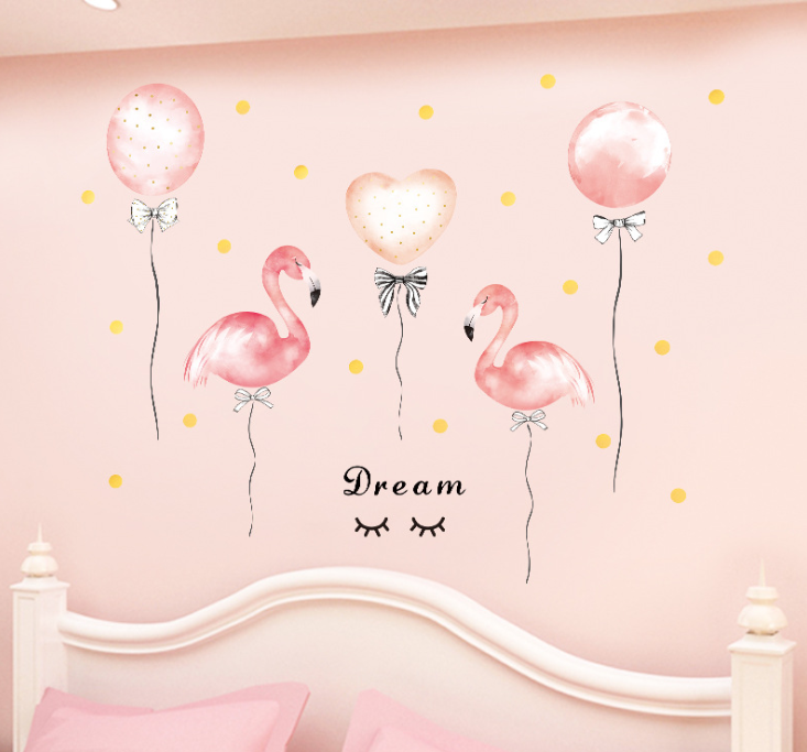 Wall Stickers Pink Hot Air Balloon Wall Decal Sticker for Nursery Kids Living Room