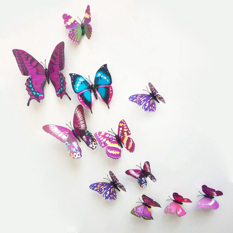 hot sale nice price Creative Removable Simulation Butterfly 3D Wall Sticker