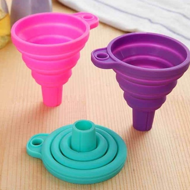 High Quality Silicone Collapsible Funnel  Foldable Kitchen Funnel