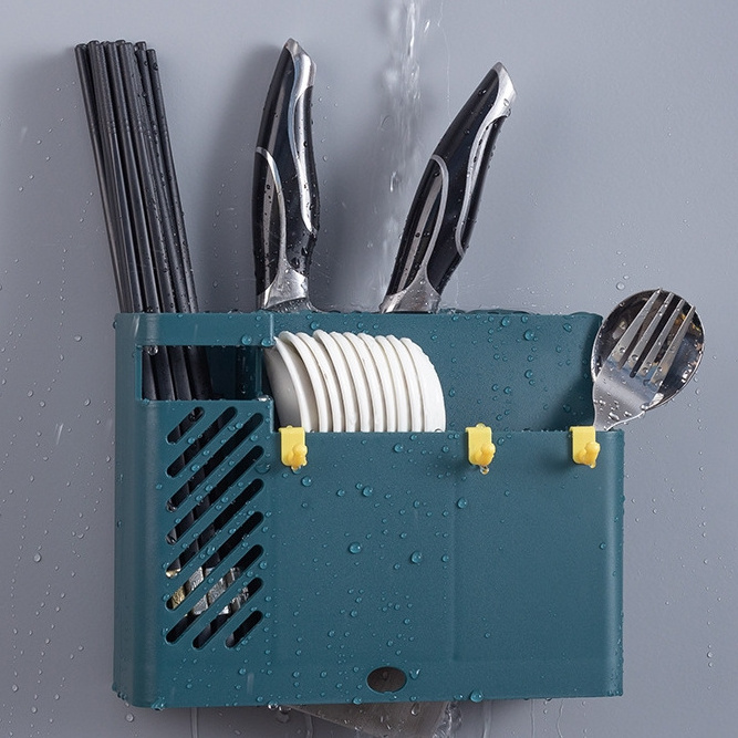 Wall Hanging Asphalt Chopsticks Rack Knife Rack Spoon Storage Rack Multi-functional Kitchen Storage