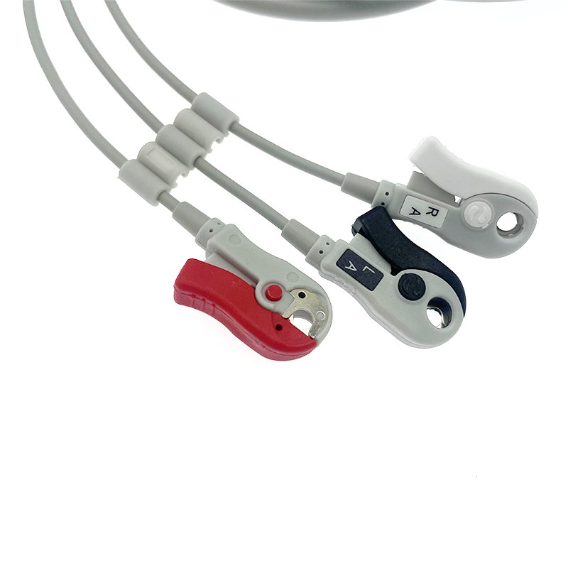 6pin ECG EKG 3leads one-piece cable Compatible for BCI/Datascope/Invino/Mindray/Sapcelabs/Edan/Goldway/GE/Nellcor/CSI