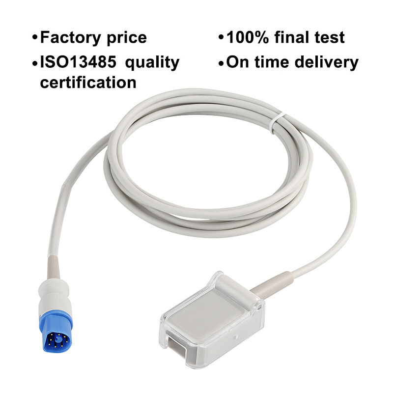 2.4M 8pin to DB9P Compatible for Philips SpO2 sensor adapter extension cable LNC MP10 to Masimo-LNCS or Nellcor probe