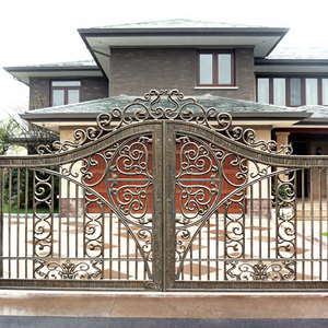 Direct Factory Price Minimalist Modern Entrance Gate Design With Pillar And Door Villa Residence