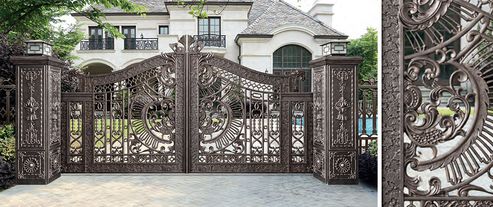 Good Quality Factory Directly Luxury Main Entrance Doors And Modern Gate Pillar Design Villa