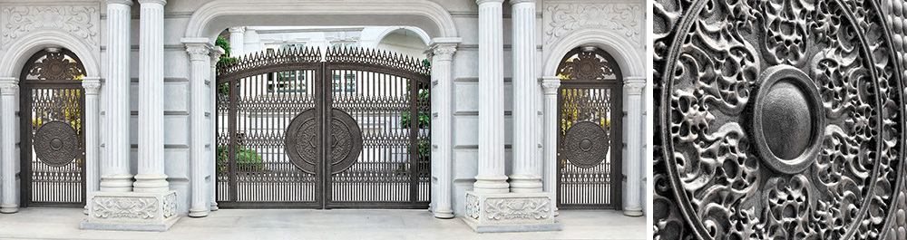 Good Quality Factory Directly Luxury Main Entrance Doors And Modern Gate Pillar Design Villa