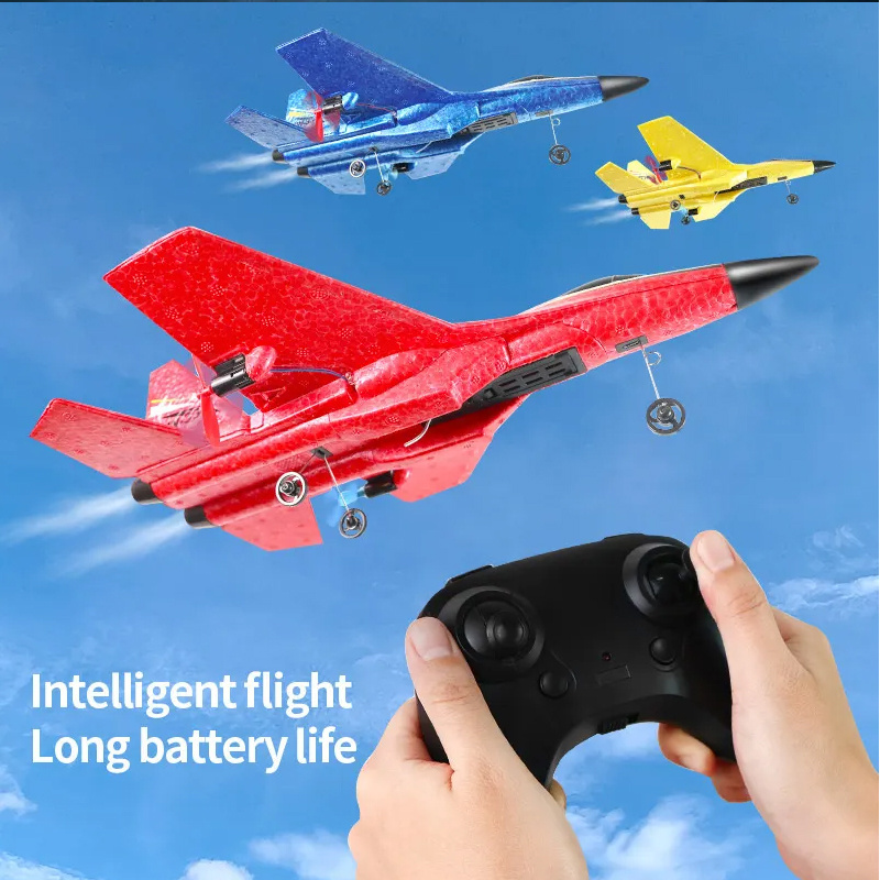 Hot Sell EPP Foam Rc Glider Toys 2.4GHz 2.5CH Rc 6-Axis Gyro Flying Fighter Plane Jet LED Lights