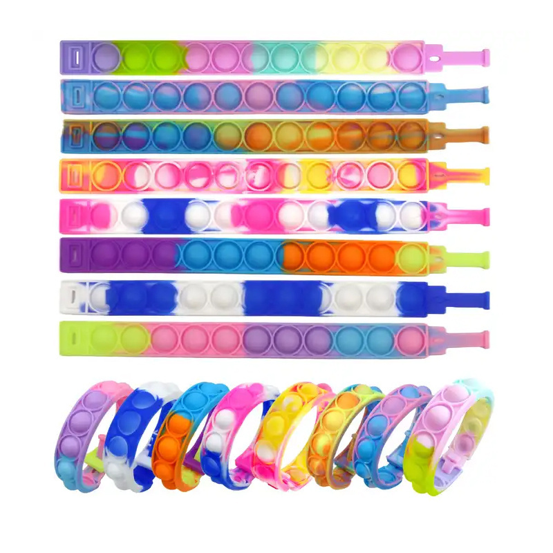 Hot sales Silicone Wristband pop bubble toy Wristbands Bubble popper Bracelet Fidget Sensory Toys