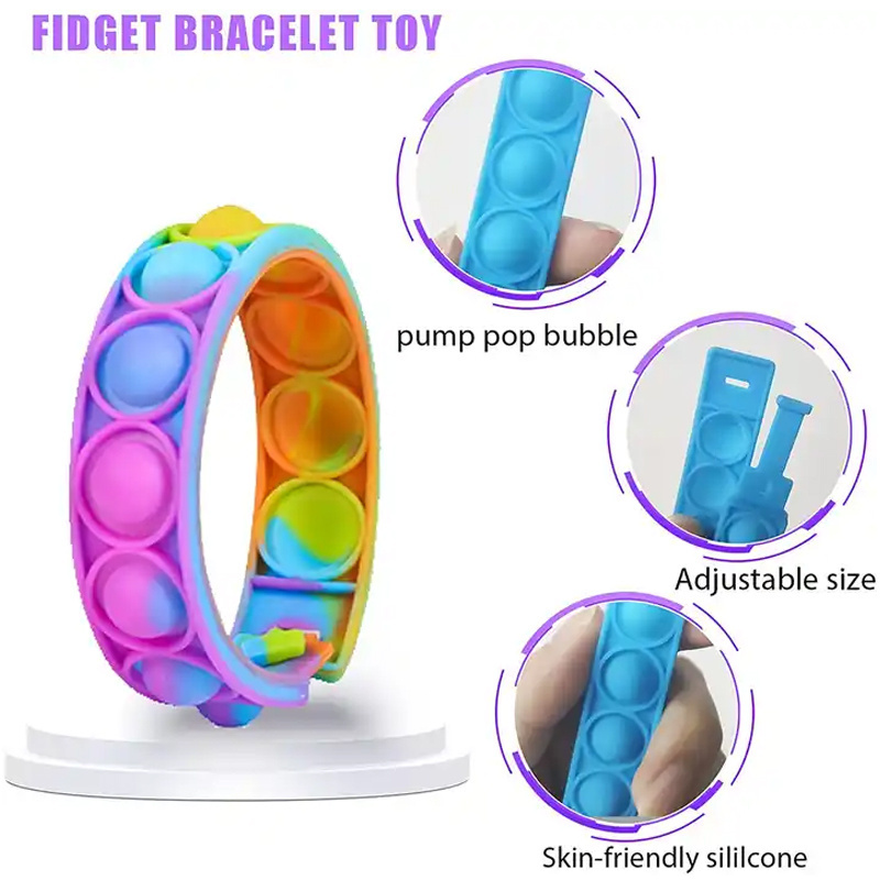 Hot sales Silicone Wristband pop bubble toy Wristbands Bubble popper Bracelet Fidget Sensory Toys