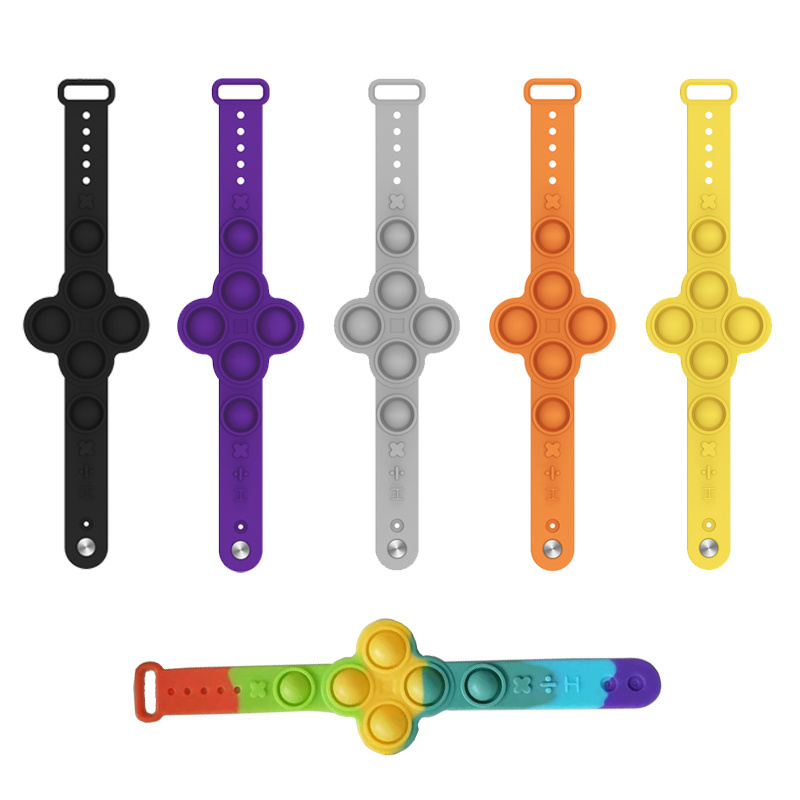 Push Pop Fidget Toy Fidget Bracelet, Durable and Adjustable, Multicolor Stress Relief Finger Press Bracelet for Kids and Adults