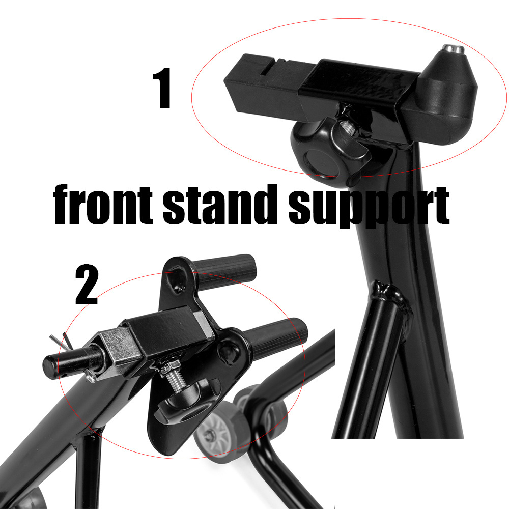 Front wheel change and repair stand stand for motorcycle