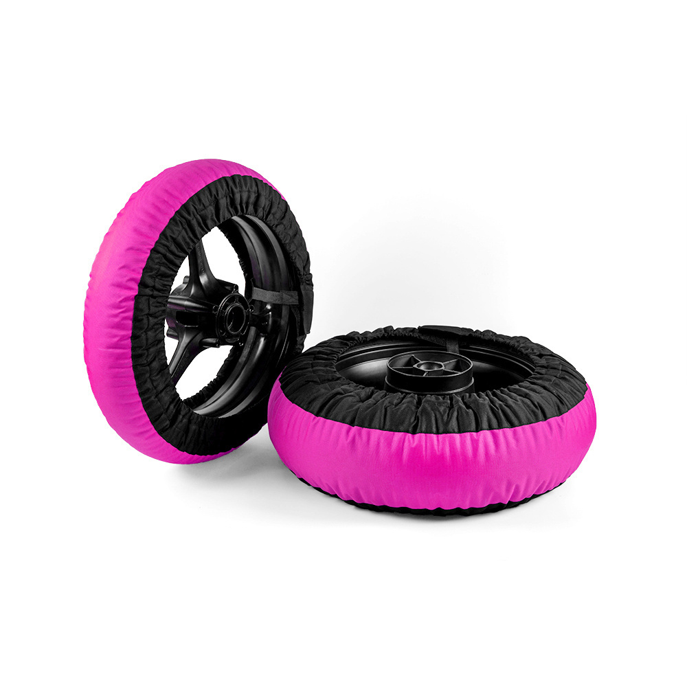 Front Rear Motorcycle With 17 inches Wheels Basic black pink Motorcycle Racing Tyre Warmer