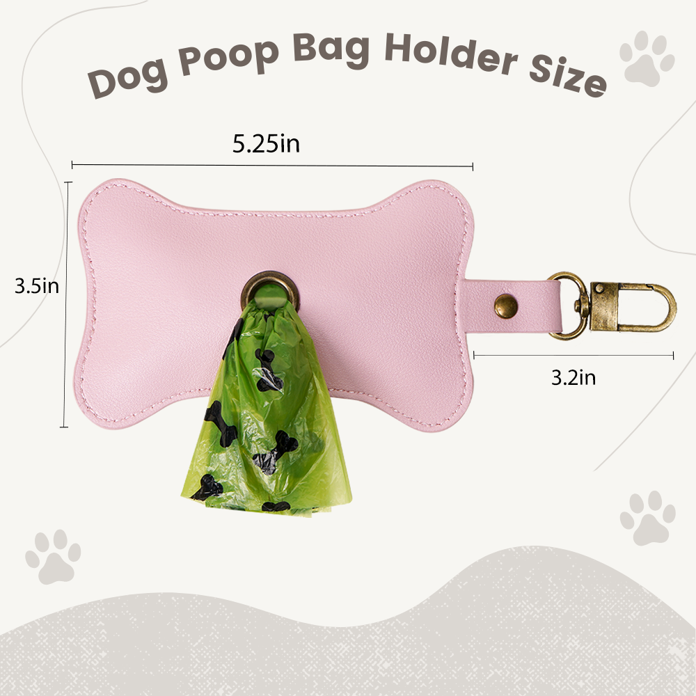 Wholesale PU Leather Dog Poop Bag Holder with Buckle Zipper Pet Waste Poop Garbage Bag Organizer