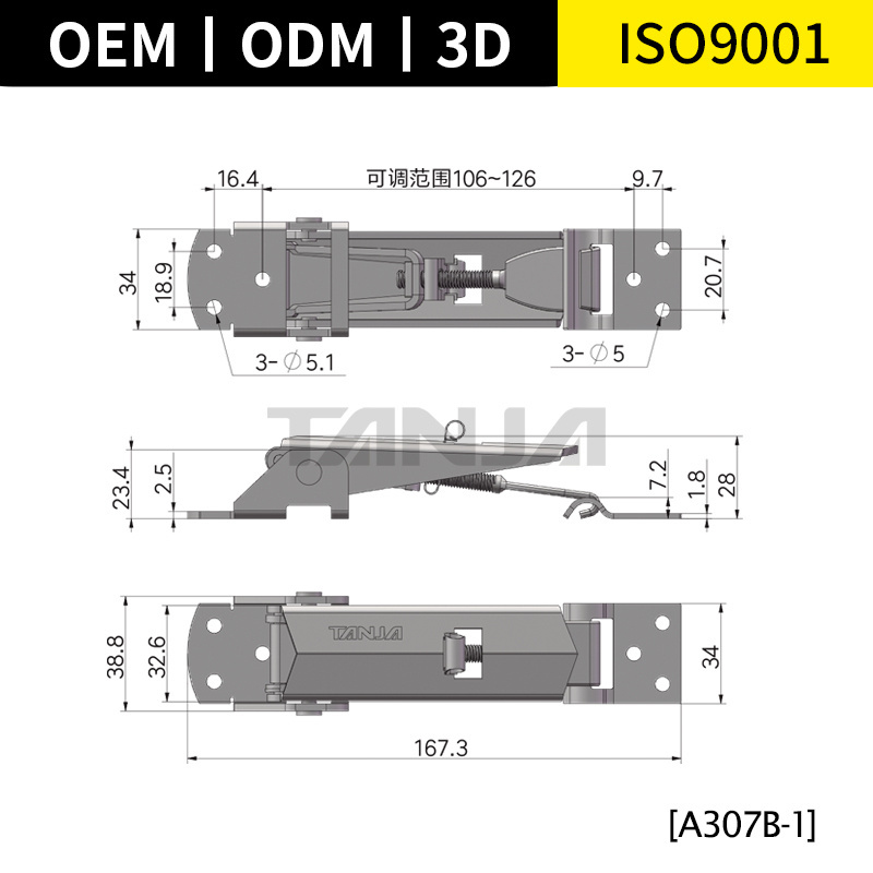 Source Manufacturer Box Toggle Latch Wood Case Toggle Locking Clasp Lock Stainless Steel Self Lock Adjustable Draw Latch