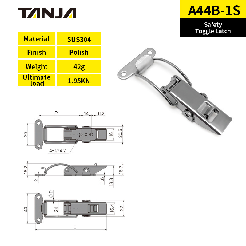 High Quality Industrial Stainless Steel Damping & Safety Toggle Latch Hardware Self Lock Buckle Hasp